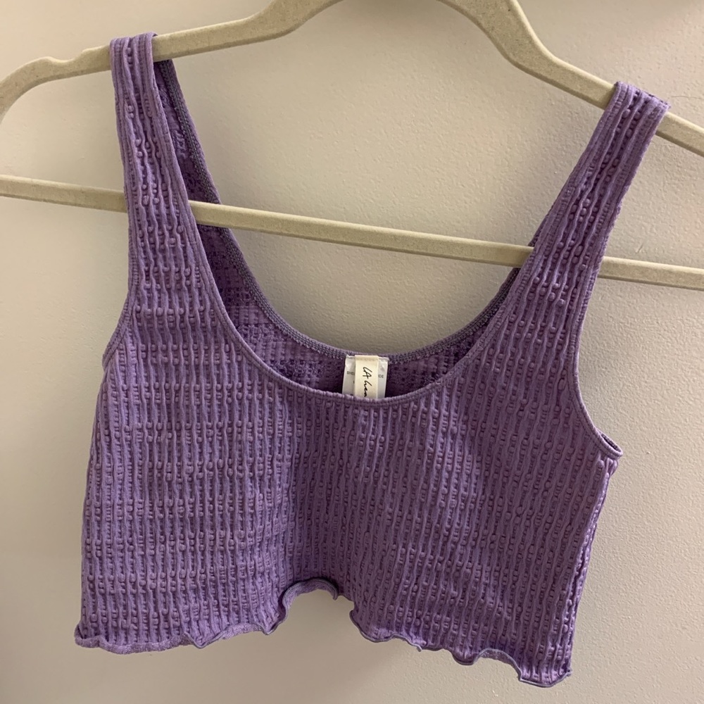 Purple Pacsun Ruffle Crop-Top